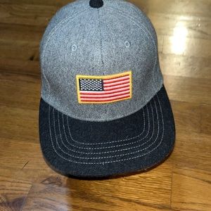 American Eagle USA American flag snapback hat charcoal gray in color